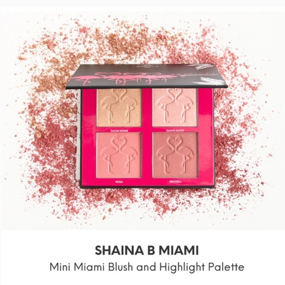 New! Shaina B Mini Miami Blush/Highlighter Palette